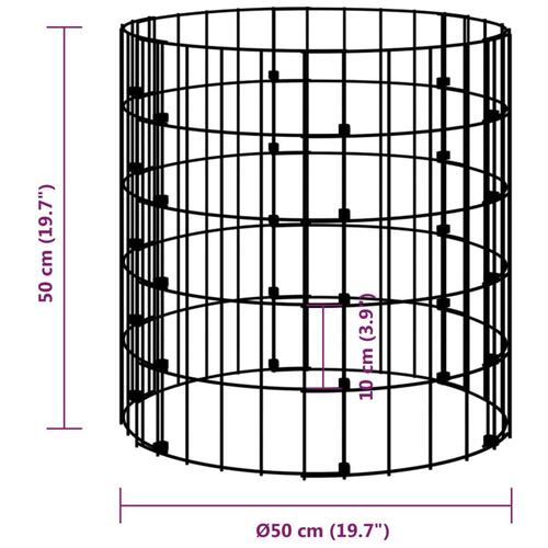 Kompostbeholder Ø50x50 cm galvaniseret stål