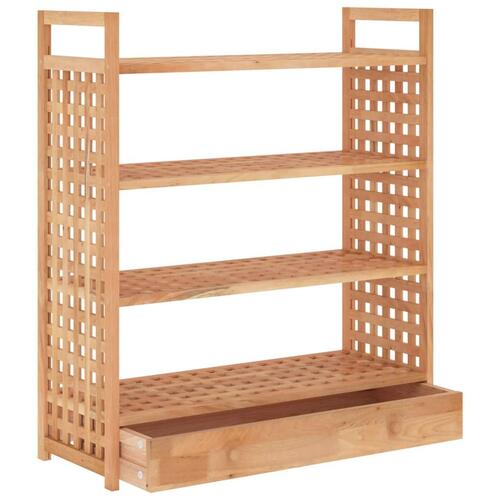 Skoreol med skuffe 70x27x81 cm massivt valnøddetræ