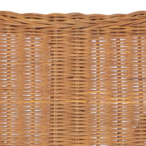 2-personers sofa i naturlig rattan med linnedhynder - lysebrun