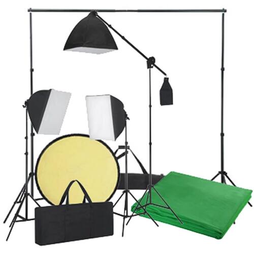 Fotostudiesæt sort og grøn