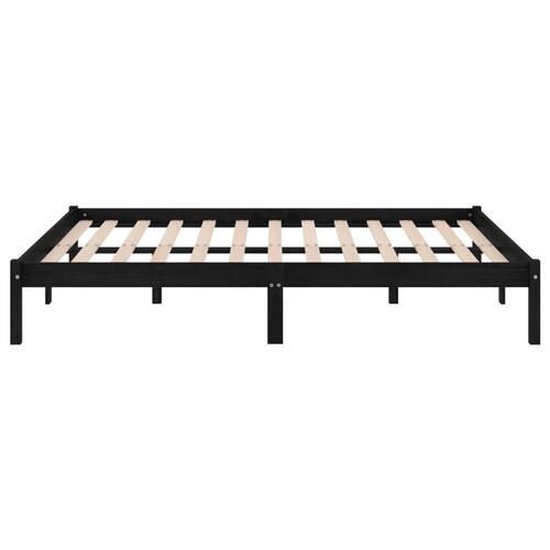 Sengeramme 150x200 cm King Size massivt træ sort