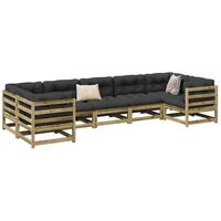 Sofasæt til haven 7 dele med hynder imprægneret fyrretræ