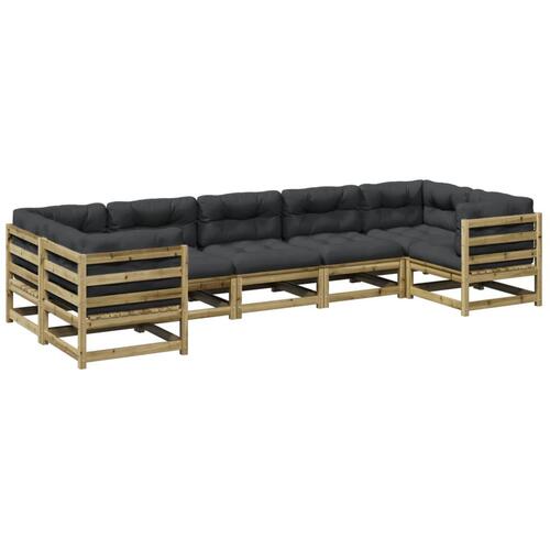 Sofasæt til haven 7 dele med hynder imprægneret fyrretræ