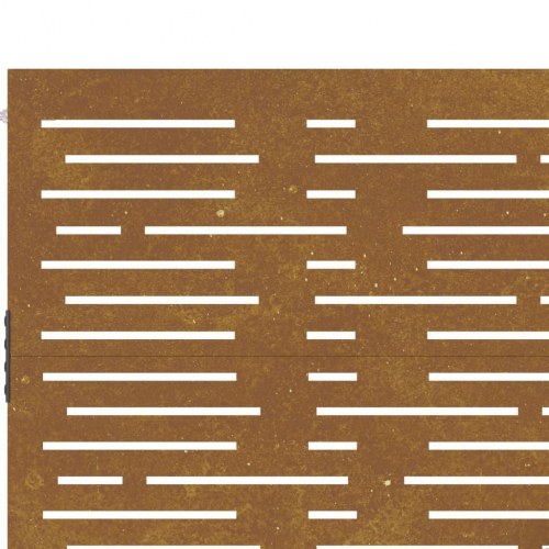 Havelåge i cortenstål 85×200 cm - firkantet laserskåret design