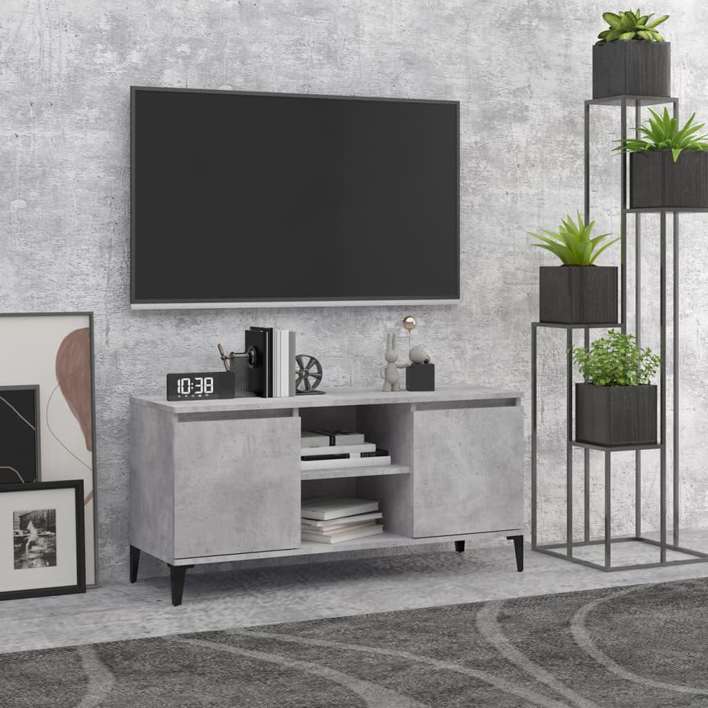 Tv-skab med metalben 103,5x35x50 cm betongrå