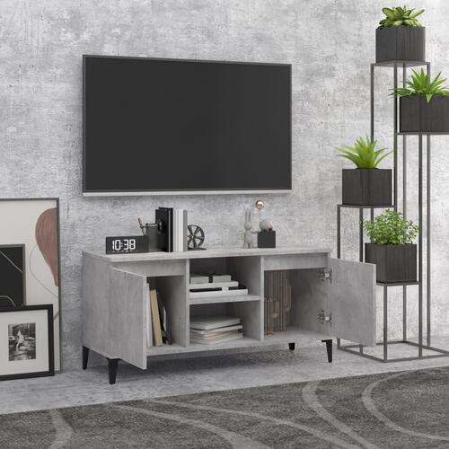 Tv-skab med metalben 103,5x35x50 cm betongrå