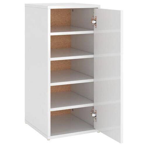 Skoskabe 2 stk. 32x35x70 cm konstrueret træ hvid højglans
