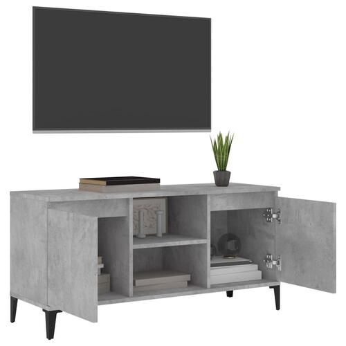 Tv-skab med metalben 103,5x35x50 cm betongrå