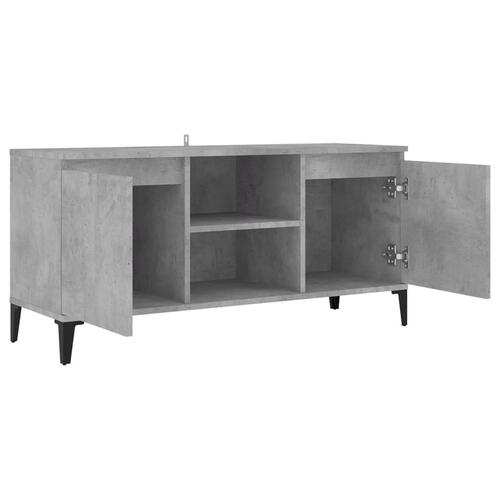 Tv-skab med metalben 103,5x35x50 cm betongrå