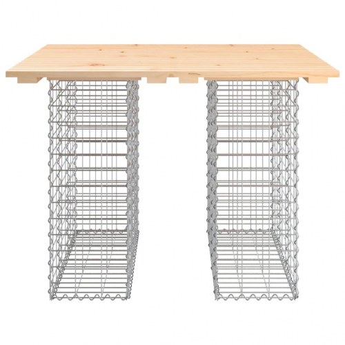 Havebord i gabiondesign - fyrretræ 100 × 102 × 72 cm