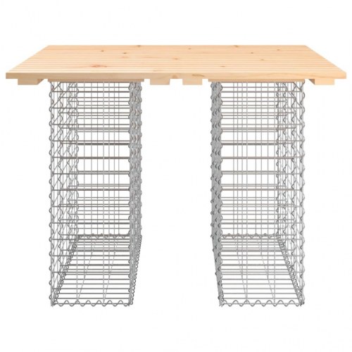 Havebord i gabiondesign - fyrretræ 100 × 102 × 72 cm