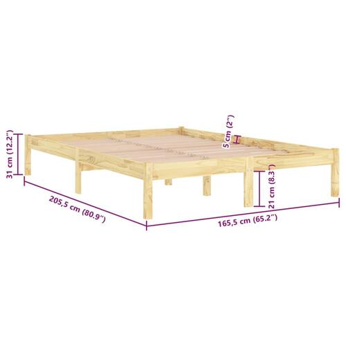 Sengeramme 160x200 cm massivt fyrretræ
