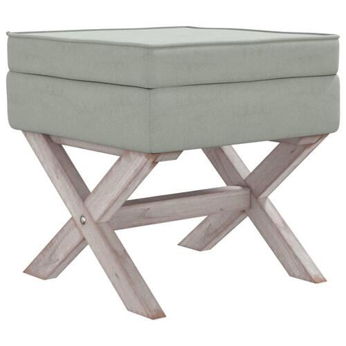 Opbevaringsskammel 45x45x49 cm velour lysegrå