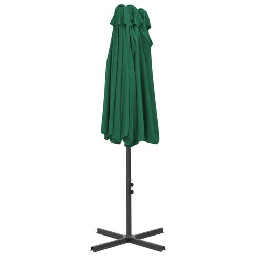 Udendørs parasol med aluminiumsstang 460 x 270 cm grøn