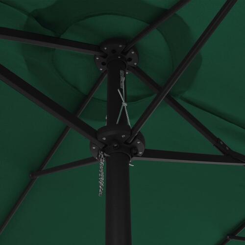Udendørs parasol med aluminiumsstang 460 x 270 cm grøn