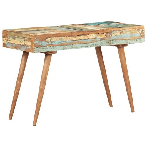 Toiletbord med spejl 112x45x76 cm massivt genbrugstræ
