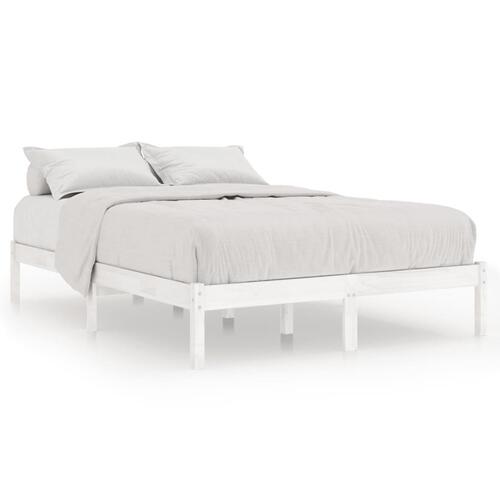 Sengestel 160x200 cm massivt fyrretræ hvid