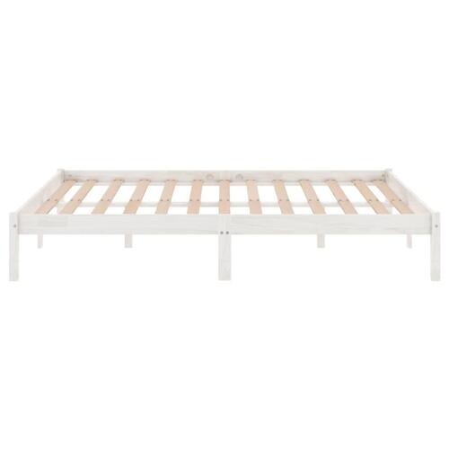 Sengestel 160x200 cm massivt fyrretræ hvid