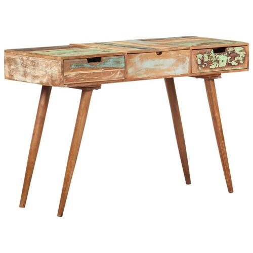 Toiletbord med spejl 112x45x76 cm massivt genbrugstræ