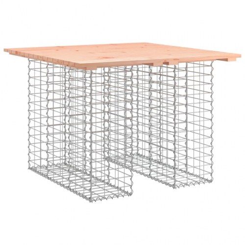 Havebord i gabiondesign 100 × 102 × 72 cm - massivt Douglas-træ