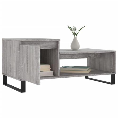 Sofabord 100x50x45 cm konstrueret træ Grå sonoma-eg