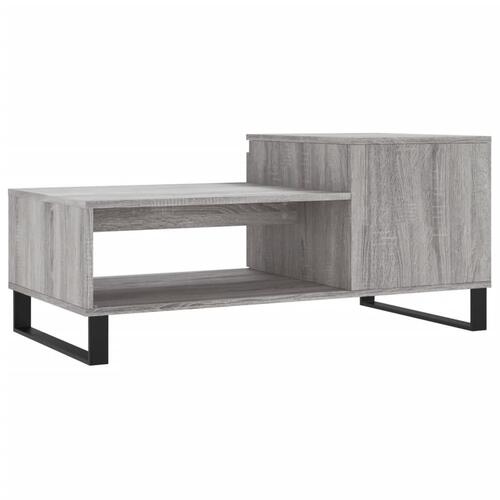Sofabord 100x50x45 cm konstrueret træ Grå sonoma-eg