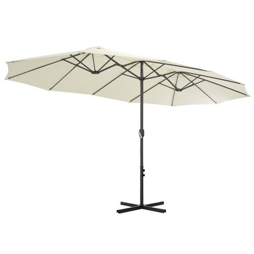 Udendørs parasol med aluminiumsstang 460 x 270 cm sandfarvet