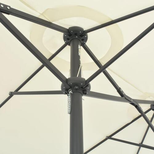 Udendørs parasol med aluminiumsstang 460 x 270 cm sandfarvet