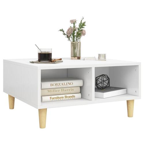 Sofabord 60x60x30 cm konstrueret træ hvid