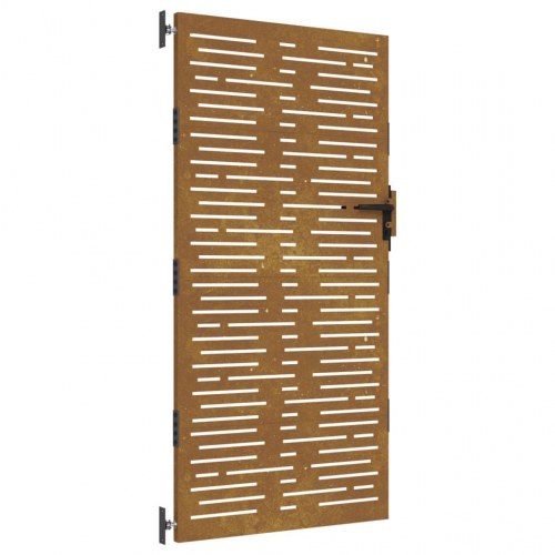 Havelåge 85×175 cm i cortenstål - firkantet laserskåret design