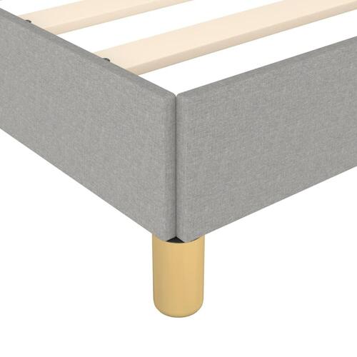 Sengeramme med hovedgærde 80x200 cm stof lysegrå