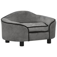 Hundesofa 67x47x36 cm plys grå