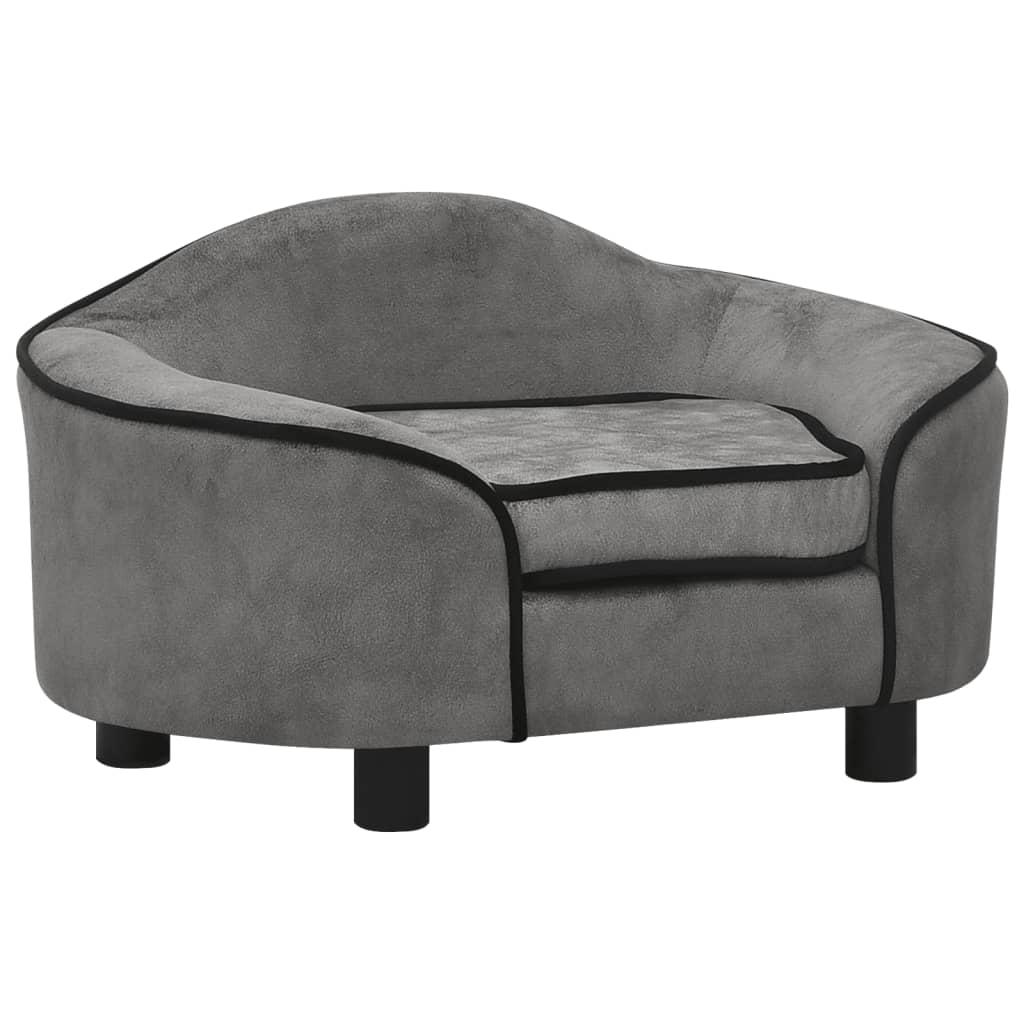 Hundesofa 67x47x36 cm plys grå