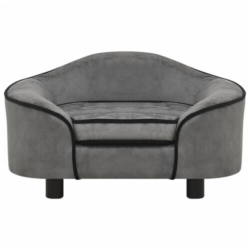 Hundesofa 67x47x36 cm plys grå