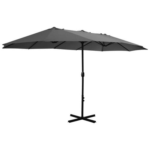 Udendørs parasol med aluminiumsstang 460 x 270 cm antracitgrå