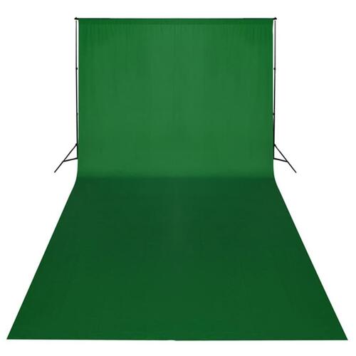 Studiosæt med grøn fotobaggrund og lamper 600 x 300 cm