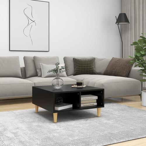 Sofabord 60x60x30 cm konstrueret træ sort