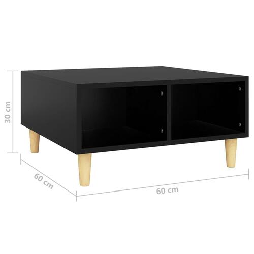 Sofabord 60x60x30 cm konstrueret træ sort