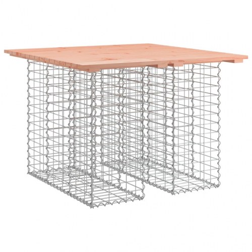 Havebord i gabiondesign 100 × 102 × 72 cm - massivt Douglas-træ