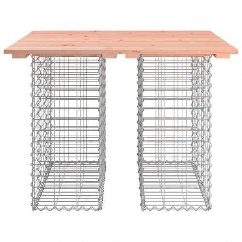 Havebord i gabiondesign 100 × 102 × 72 cm - massivt Douglas-træ