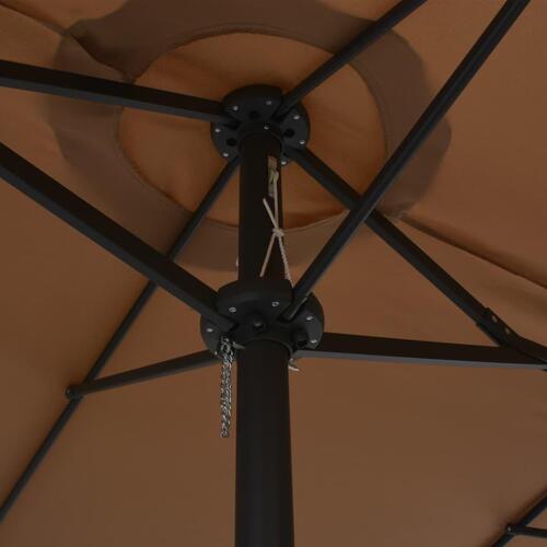 Udendørs parasol med aluminiumsstang 460 x 270 cm gråbrun