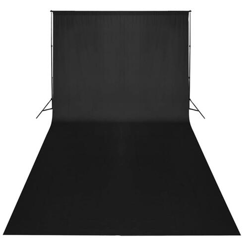 Studiosæt med sort fotobaggrund og lamper 600 x 300 cm