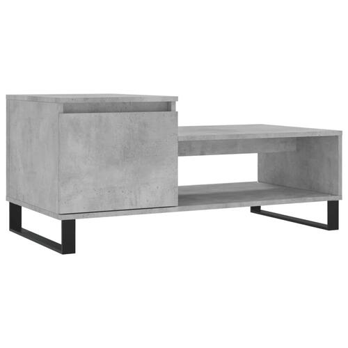 Sofabord 100x50x45 cm konstrueret træ betongrå