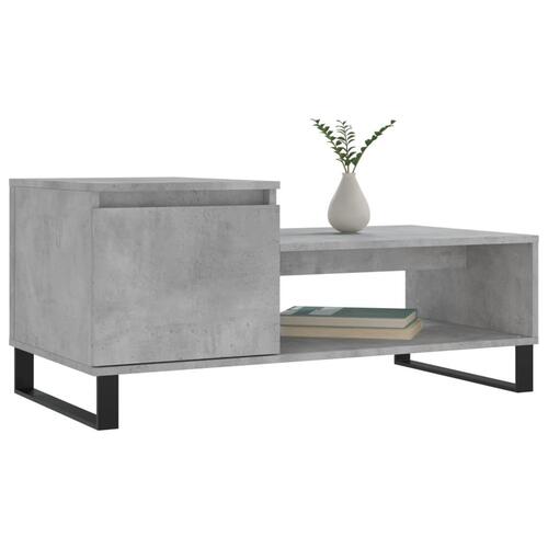 Sofabord 100x50x45 cm konstrueret træ betongrå