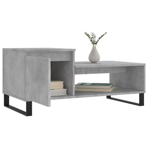 Sofabord 100x50x45 cm konstrueret træ betongrå