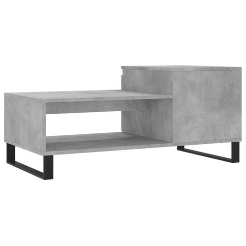 Sofabord 100x50x45 cm konstrueret træ betongrå