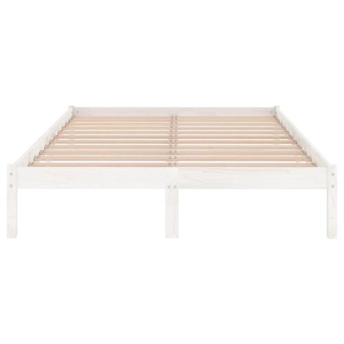 Sengestel 180x200 cm Super King massivt fyrretræ hvid