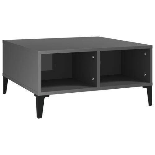 Sofabord 60x60x30 cm konstrueret træ grå højglans