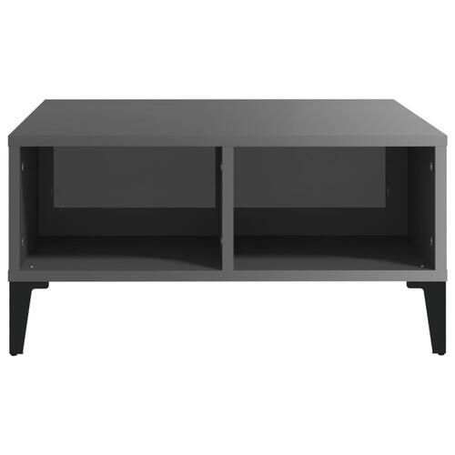 Sofabord 60x60x30 cm konstrueret træ grå højglans