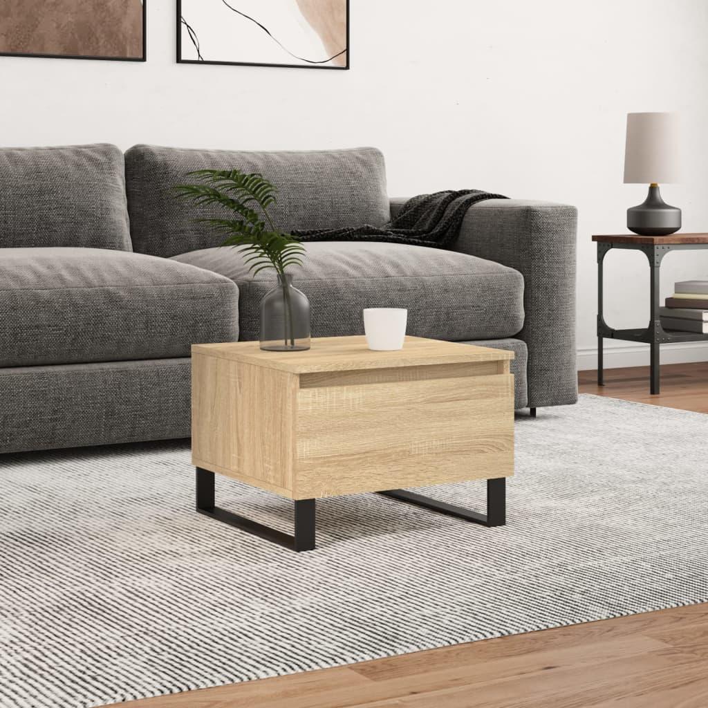 Sofabord 50x46x35 cm konstrueret træ sonoma-eg